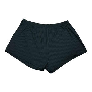 Shorts Womens Plus 4XL Black Ribbed Knit Elastic Waist Lounge Sweat Casual